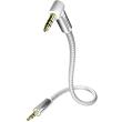 in akustik premium ii mp3 audio cable 35mm jack plug 90 15m white silver photo