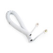 cablexpert tc4p4cs 2m w telephone handset spiral cord rj10 4p4c 2m white photo