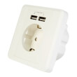 energenie eg acu2a2 01 single ac socket pass through usb charger x2 21a white photo