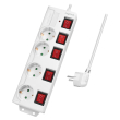 logilink lps252 socket outlet 4 way with 5 switches 15m white photo