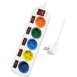 logilink lps258 socket outlet 5 way with 6 switches 15m multicolor photo