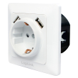 logilink pa0162 2 port usb wall outlet with 1x safety socket photo