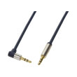 logilink ca11075 audio cable 2x 35mm male one side 90 angeled gold plated 075m dark blue photo