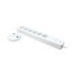 logilink lps204 6 way outlet strip 6x schuko sockets with footswitch 14m white photo