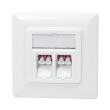 logilink nk4024 keystone face plate with 2 lc duplex adapters white photo