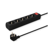 savio lz 02 power strip with anti surge protection 5 way 3m black f type photo