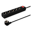 savio lz 03 power strip with anti surge protection 5 way 5m black f type photo