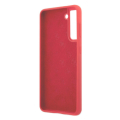 guess silicone case silicone metal logo script for samsung galaxy s21 5g g991 red extra photo 1
