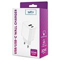 setty charger 1x usb usb c 3a 20w white extra photo 1
