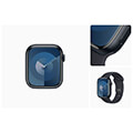 apple watch series 9 mr9e3 45mm silver aluminium case with storm blue sport band m l extra photo 1