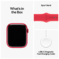 apple watch series 9 mrxk3 45mm product red aluminium case with product red sport band m l extra photo 4