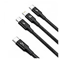 baseus rapid series 3 in 1 cable usb c to micro usb lightning type c 20w 15m black extra photo 1