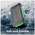 logilink pa0303 solar power bank 8000mah flashlight 2x usb a green black extra photo 7