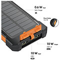 logilink pa0304 solar power bank 8000mah flashlight 2x usb a orange black extra photo 5