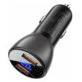 acefast car charger b7 45w 36a 2x usb a black extra photo 2