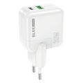 blue power wall charger 30w 3a 1x usb a 1x type c white extra photo 1