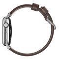 nomad leat strap brown silver for apple watch 49mm 46mm 45mm 44mm 42mm extra photo 1