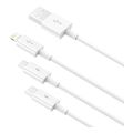 baseus superior series usb a to lightning microusb usb c cable 20w 2a 05m white extra photo 1