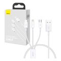 baseus superior series usb a to lightning microusb usb c cable 20w 2a 05m white extra photo 2