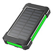 logilink pa0303 solar power bank 8000mah flashlight 2x usb a green black photo