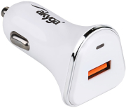 akyga ak ch 07 universal car charger quick charge usb 30 12v 3a white photo