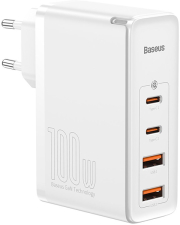 baseus gan2 pro quick charger 2x type c 2x usb 100w white photo