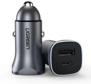 car charger ugreen cd130 30w pd usb qc30 silver 40858 photo