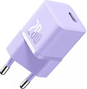 baseus mini wall charger gan5 20w purple photo