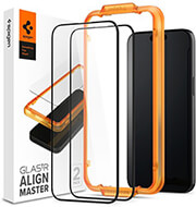 spigen glass tr alignmaster 2 pack fc black for iphone 15 pro photo