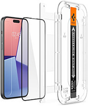 spigen glass tr ez fit 2 pack fc black for iphone 15 photo