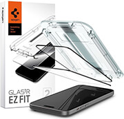spigen glass tr ez fit 2 pack fc black for iphone 15 plus photo