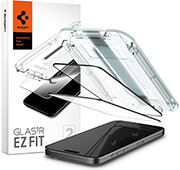 spigen glass tr ez fit 2 pack fc black for iphone 15 pro max photo
