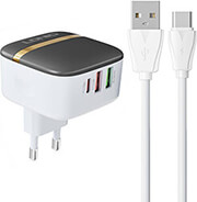 ldnio wall charger a3513q 2usb usb c 32w usb c cable photo