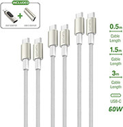 4smarts type c to type c cables premiumcord 60w set of 3 pieces 05m 15m 3m digital adapter photo