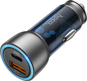 hoco car charger nz8 43w 3a usb type c blue photo