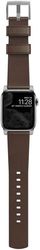 nomad leat strap brown silver for apple watch 49mm 46mm 45mm 44mm 42mm photo