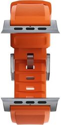 nomad rugged strap orange silver for apple watch ultra photo