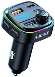 akai fmt 26bt fm transmitter kai fortistis usb me bluetooth usb tf led kai handsfree photo