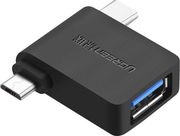 ugreen u30453 microusb usb c to usb a otg adapter black photo