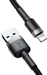 baseus cafule usb a to lightning cable 18w 24a 05m grey calklf ag1 photo